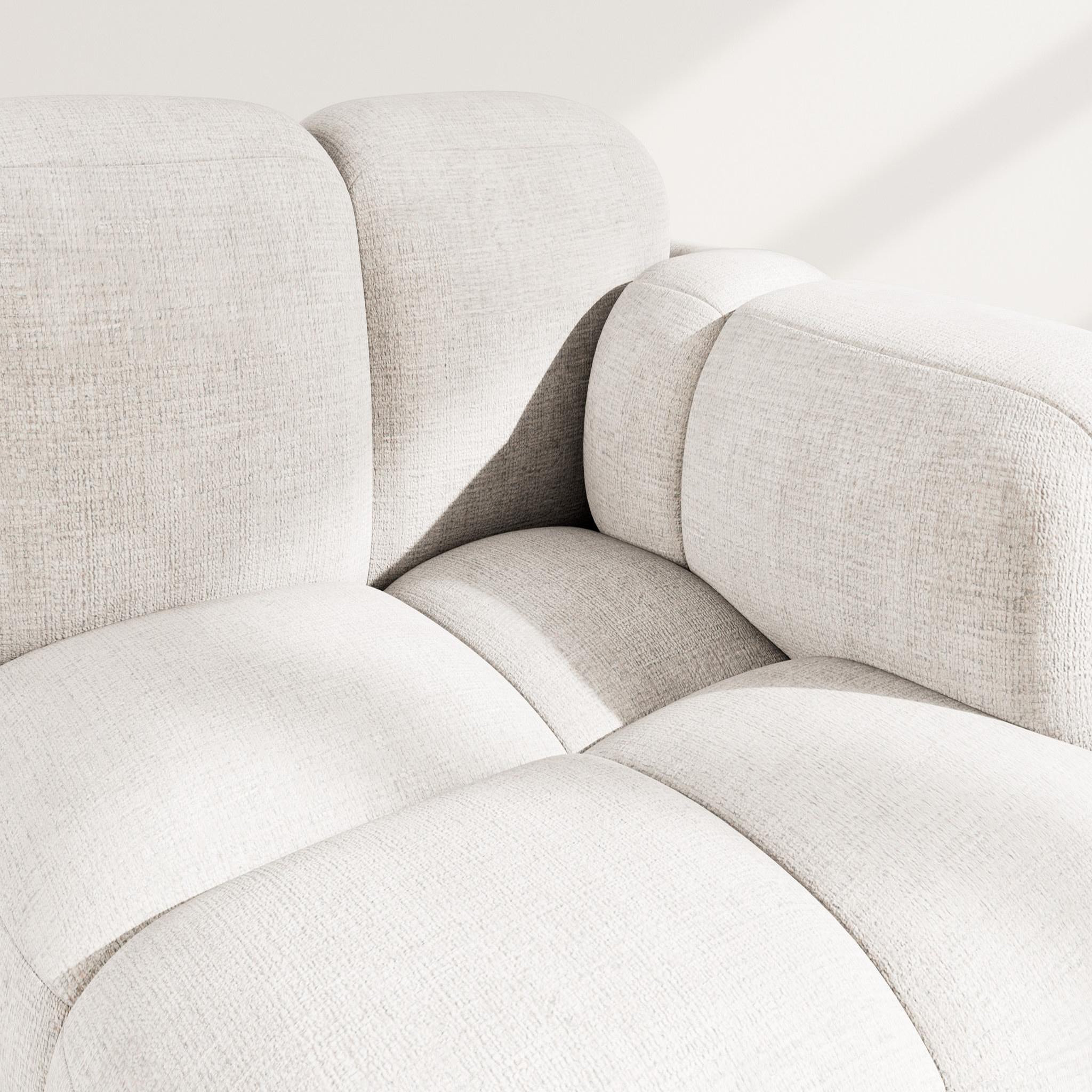 Voir la diapositive 3 : BEST MOBILIER Grace - module d'assise droit en velours texturé