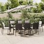 Voir la diapositive 1 : VIDAXL Ensemble a manger jardin 9pcs et coussins noir resine tressee