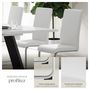 Voir la diapositive 4 : tectake Ensemble de chaises de salle à manger rembourré avec revêtement aspect cuir blanc Lot de 4