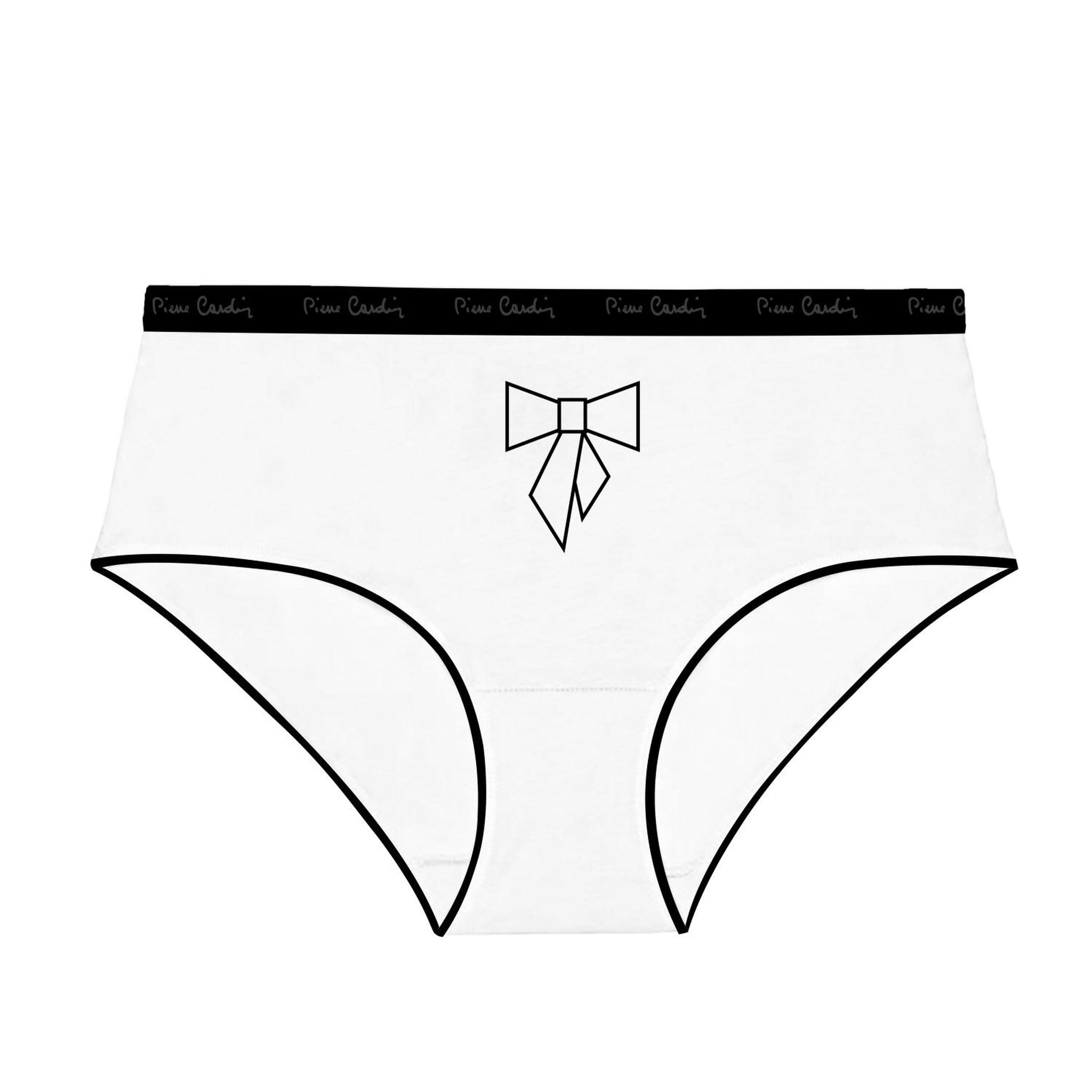 Voir la diapositive 4 : PIERRE CARDIN Lot de 3 culottes femme  en coton uni imprimé ceinture fine 2cm pck25