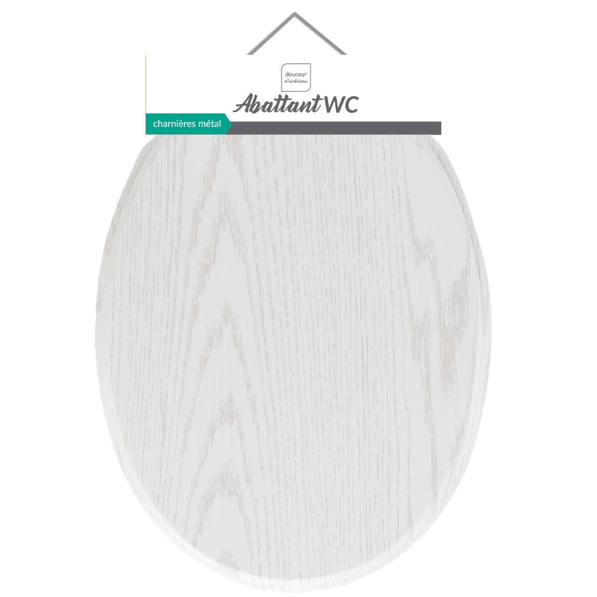 Voir la diapositive 6 : Douceur d'Intérieur Abattant wc effet bois  strata  46cm blanc