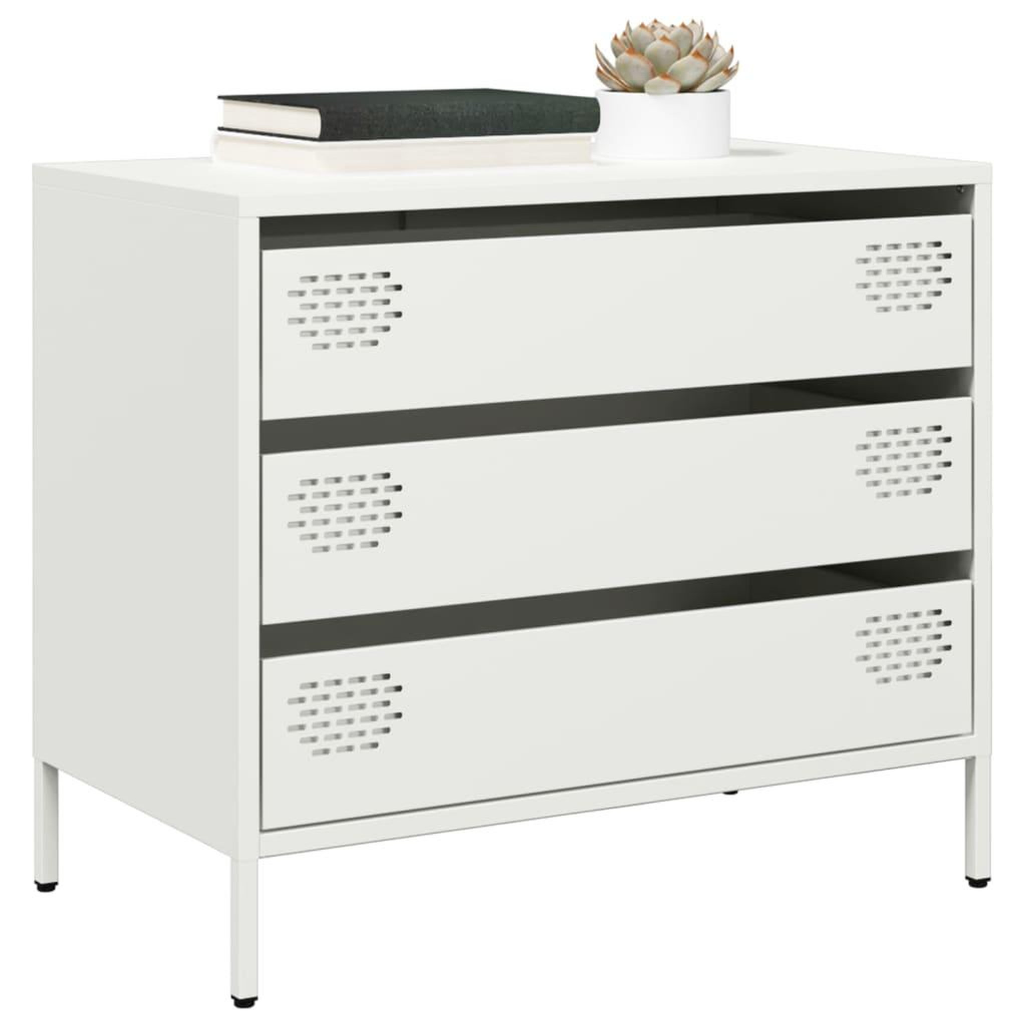 VIDAXL Buffet blanc 68x39x58,5 cm acier lamine a froid