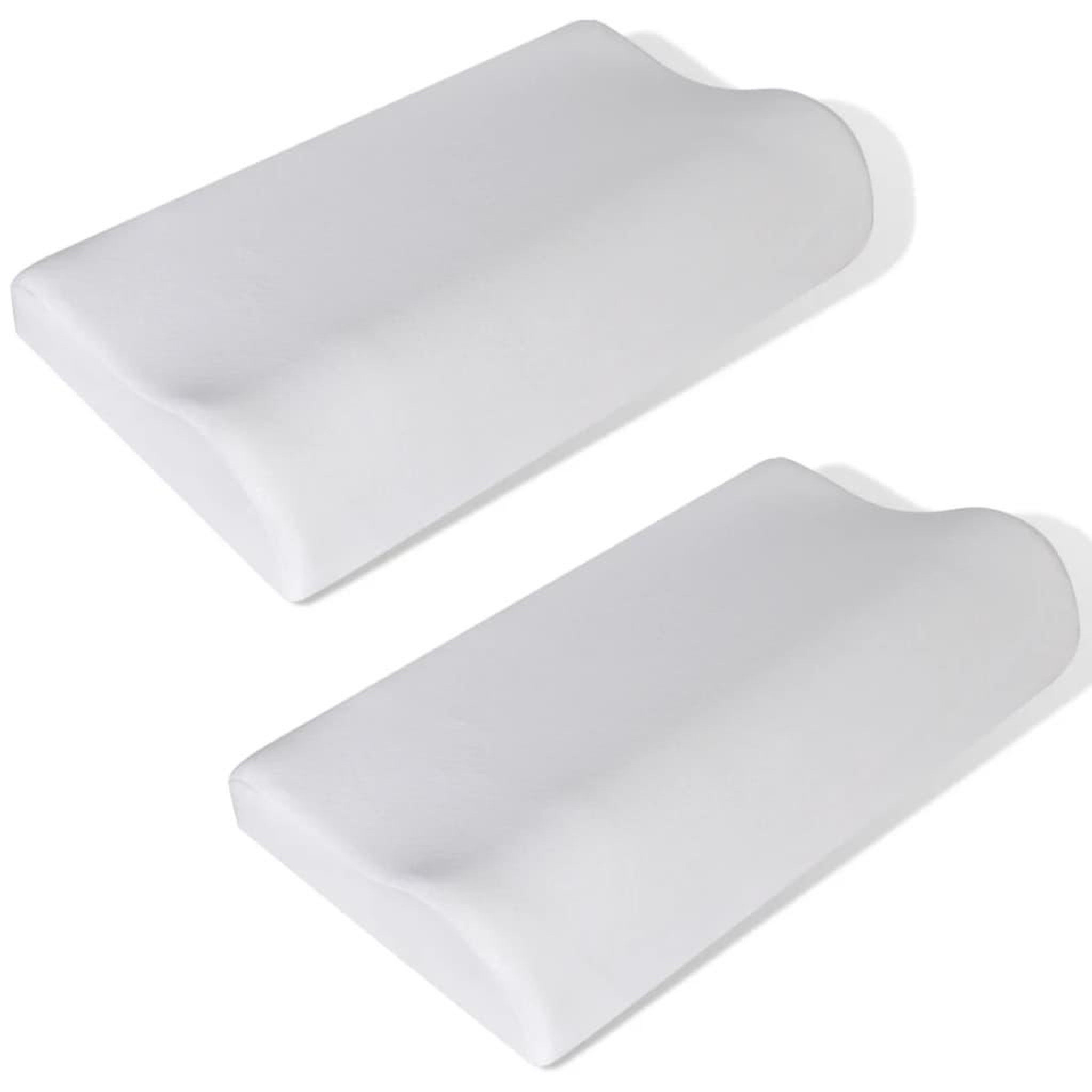 VIDAXL Set de 2 oreillers ergonomiques en mousse a memoire de forme