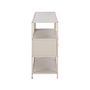 Voir la diapositive 4 : LISA DESIGN Anthea - étagère filaire métal avec plaquage en effet bois blanchi - avec tiroirs - 114 cm - gris