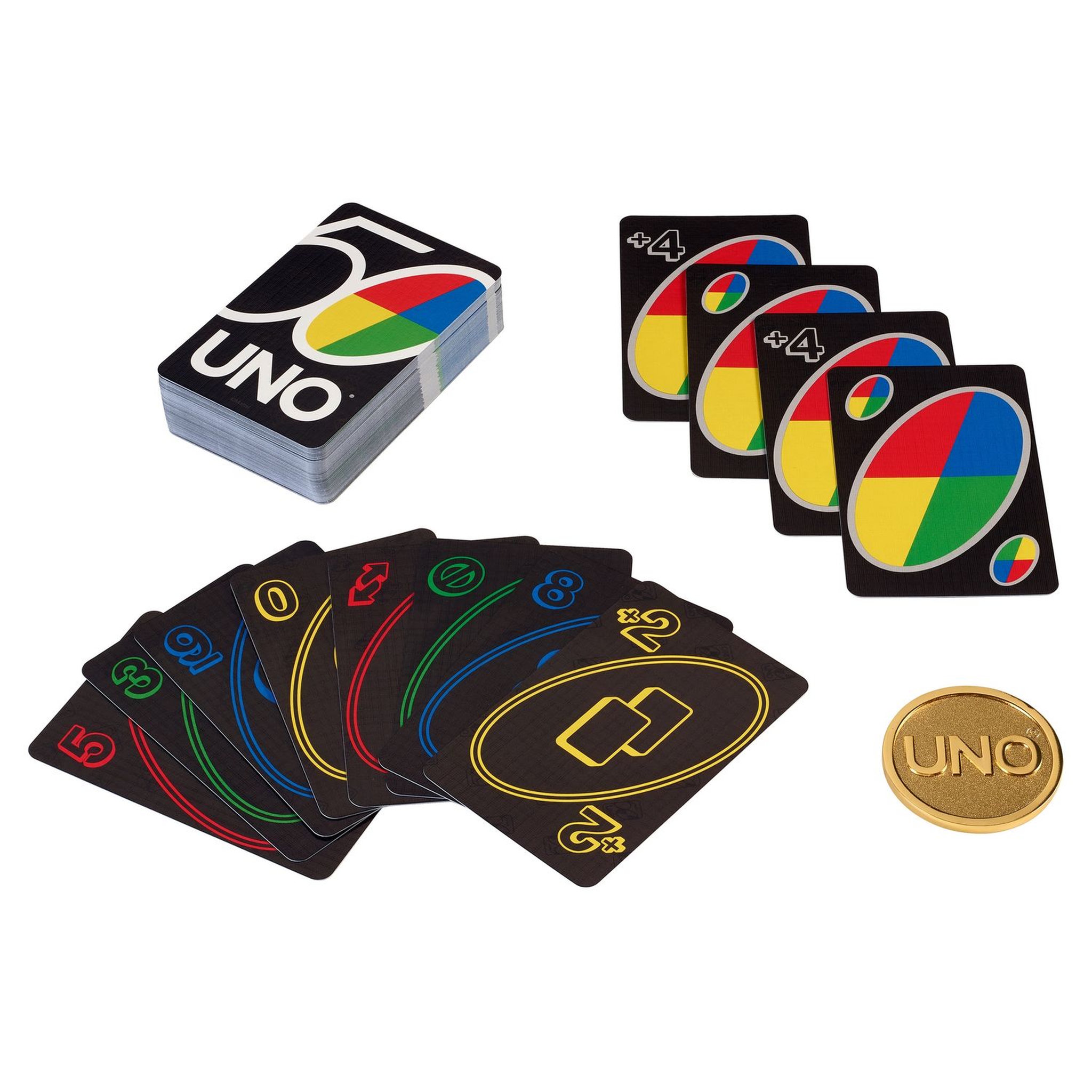Voir la diapositive 3 : MATTEL Mattel Games - Uno 50ème Premium - Jeu de cartes Famille