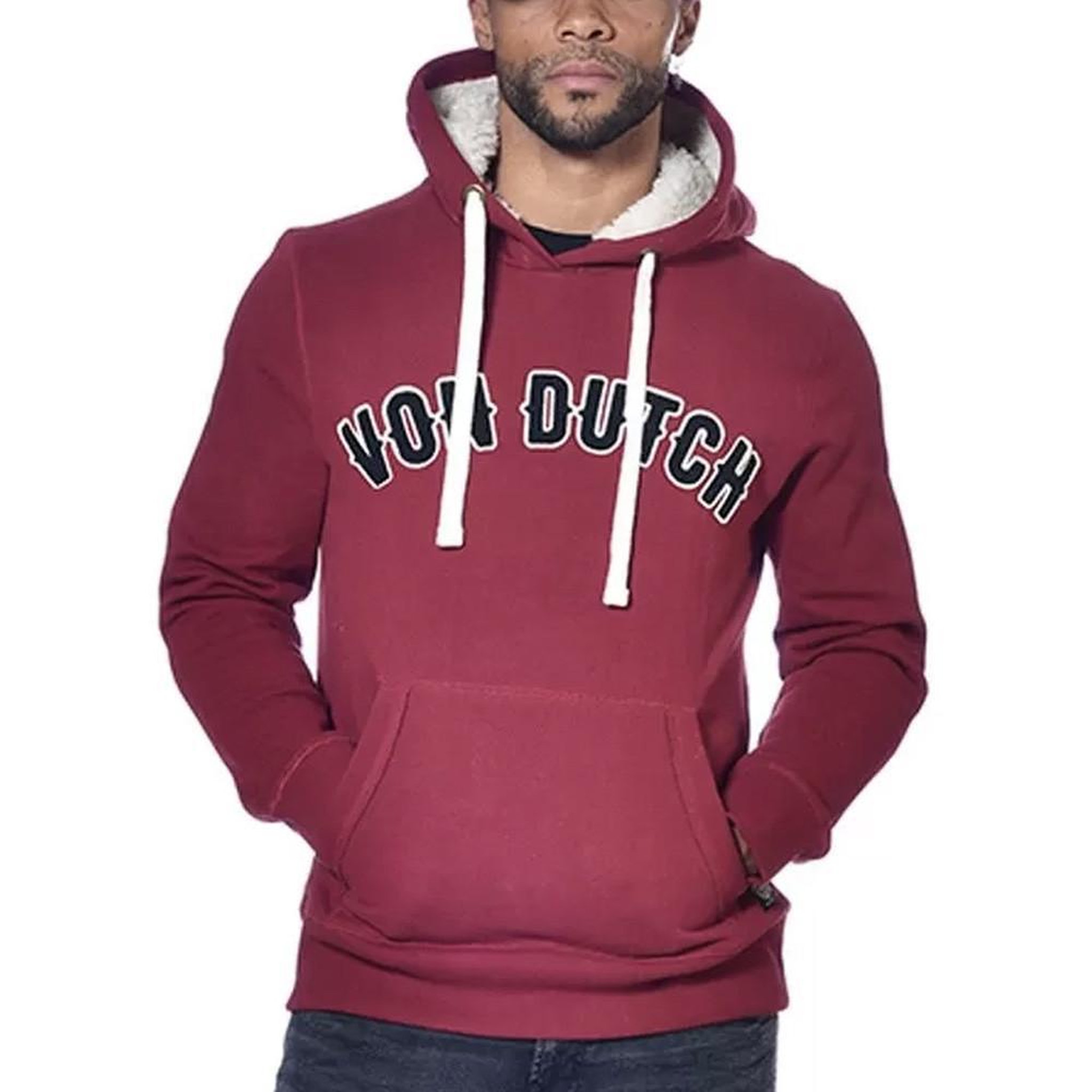 Voir la diapositive 2 : VON DUTCH Sweat à capuche bordeaux homme von dutch must