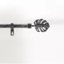 Douceur d'Intérieur Kit de tringle à rideaux extensible Feuille - L120 /L210 cm - Patine Noir