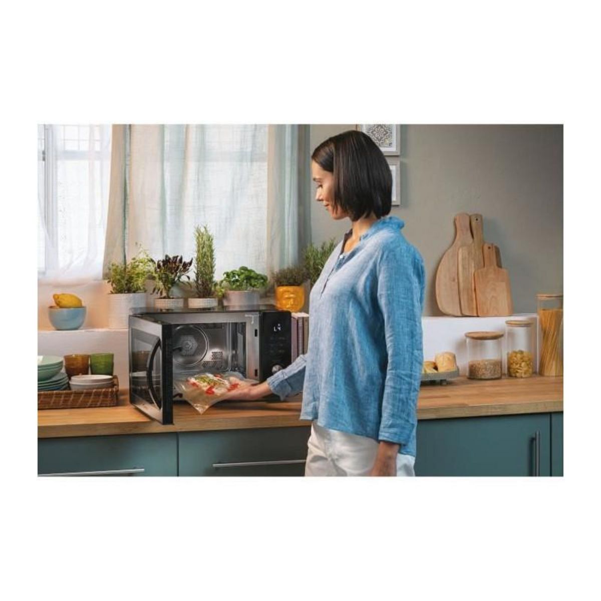 Candy CMCA29EDLB Micro-ondes Combiné 29L MO : 1000W - Gril : 1000W - Cavité en acier inoxidable - UI digitale Fonction basse témper