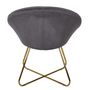 Voir la diapositive 4 : Paris Prix Fauteuil Design Velours  Karl  83cm Gris
