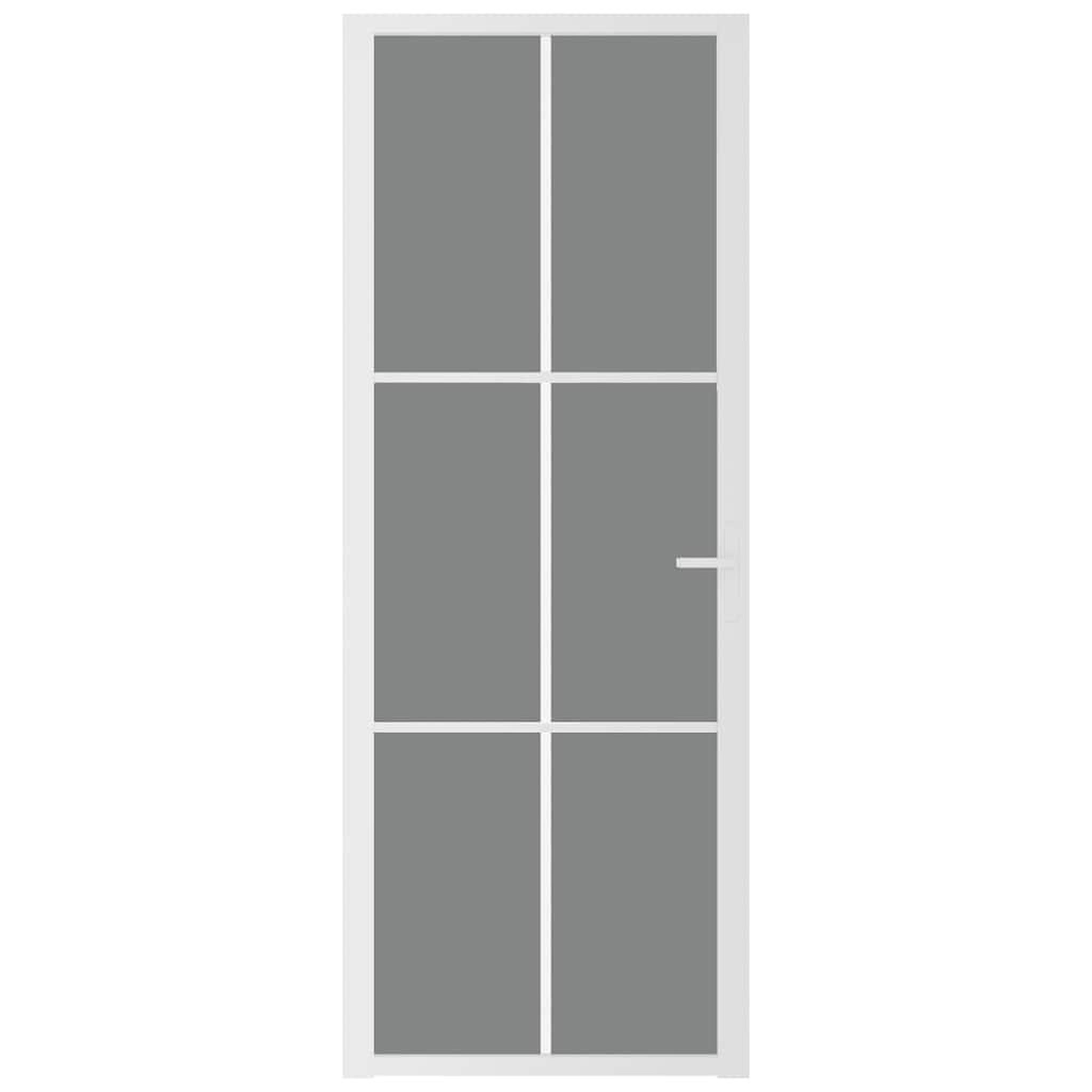 Voir la diapositive 3 : VIDAXL Porte interieure 76x201,5 cm blanc verre esg et aluminium