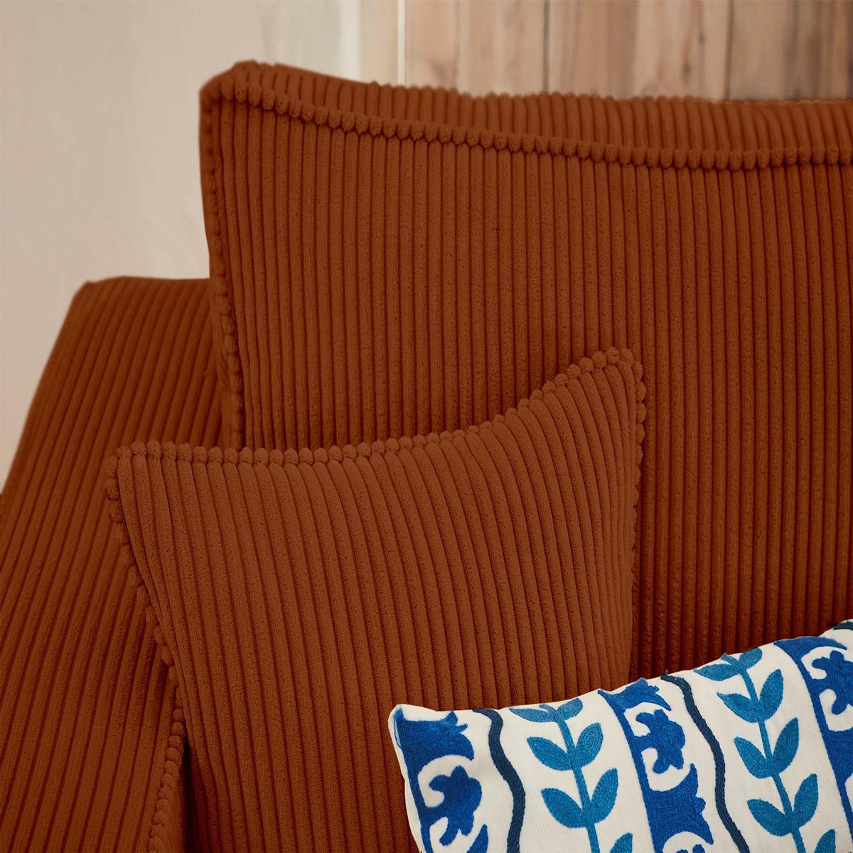 BEST MOBILIER Topaze - canapé panoramique en u - 7 places - convertible avec coffre - en velours côtelé