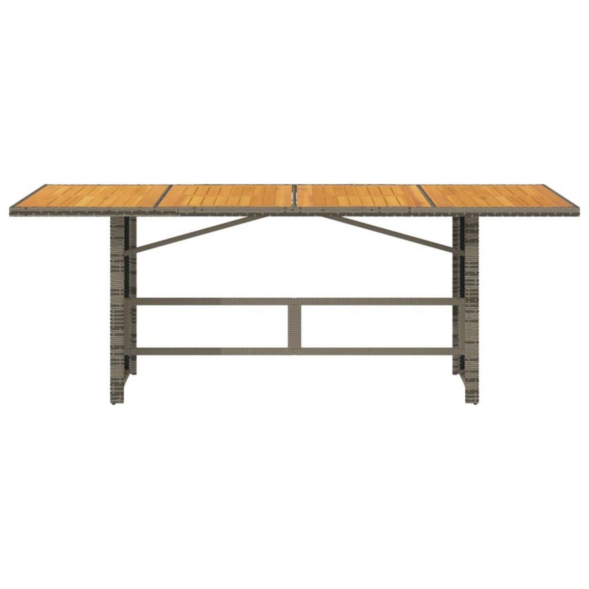VIDAXL Table de jardin et dessus en bois d'acacia gris resine tressee