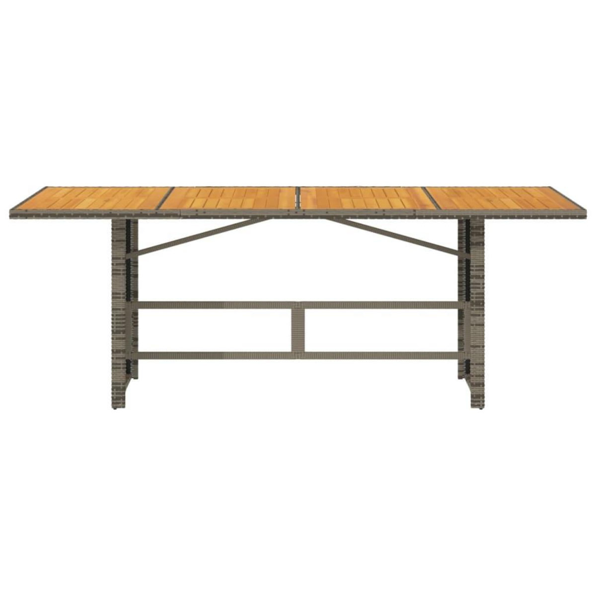 VIDAXL Table de jardin et dessus en bois d'acacia gris resine tressee