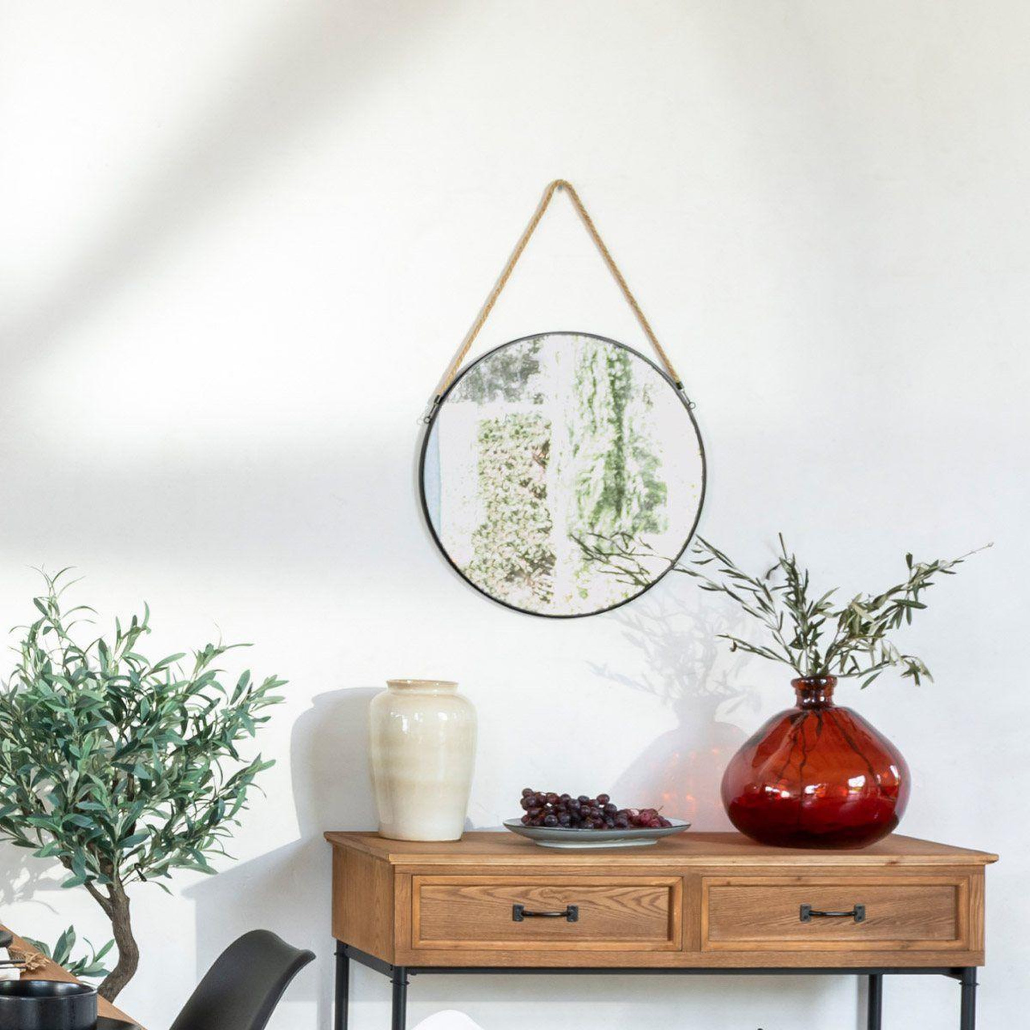 Voir la diapositive 2 : ATMOSPHERA Vase ballon en verre recyclé  uly  33cm ambre