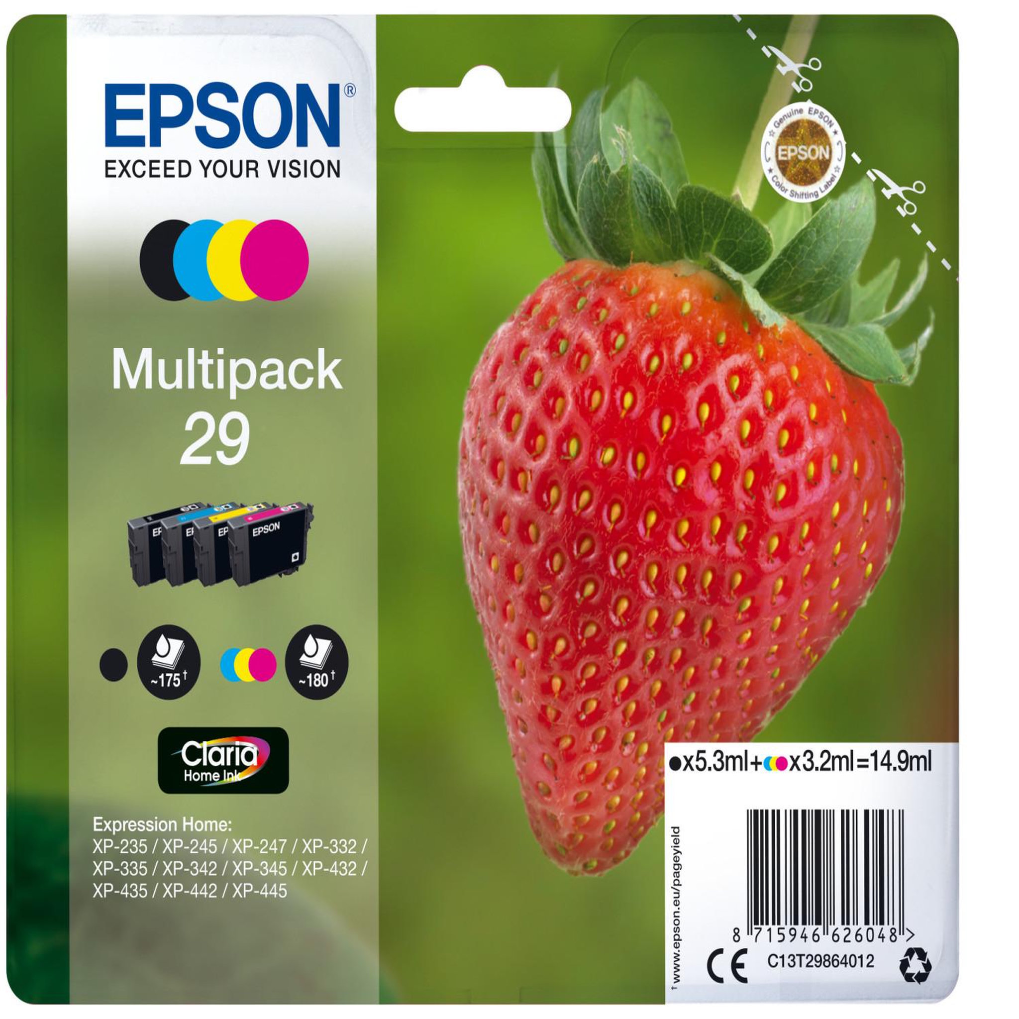 Voir la diapositive 1 : Epson Cartouche originale epson t29 multipack c13t29864010