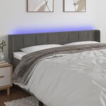VIDAXL Tete de lit a LED Gris fonce 203x16x78/88 cm Velours