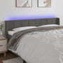 Voir la diapositive 1 : VIDAXL Tete de lit a LED Gris fonce 203x16x78/88 cm Velours