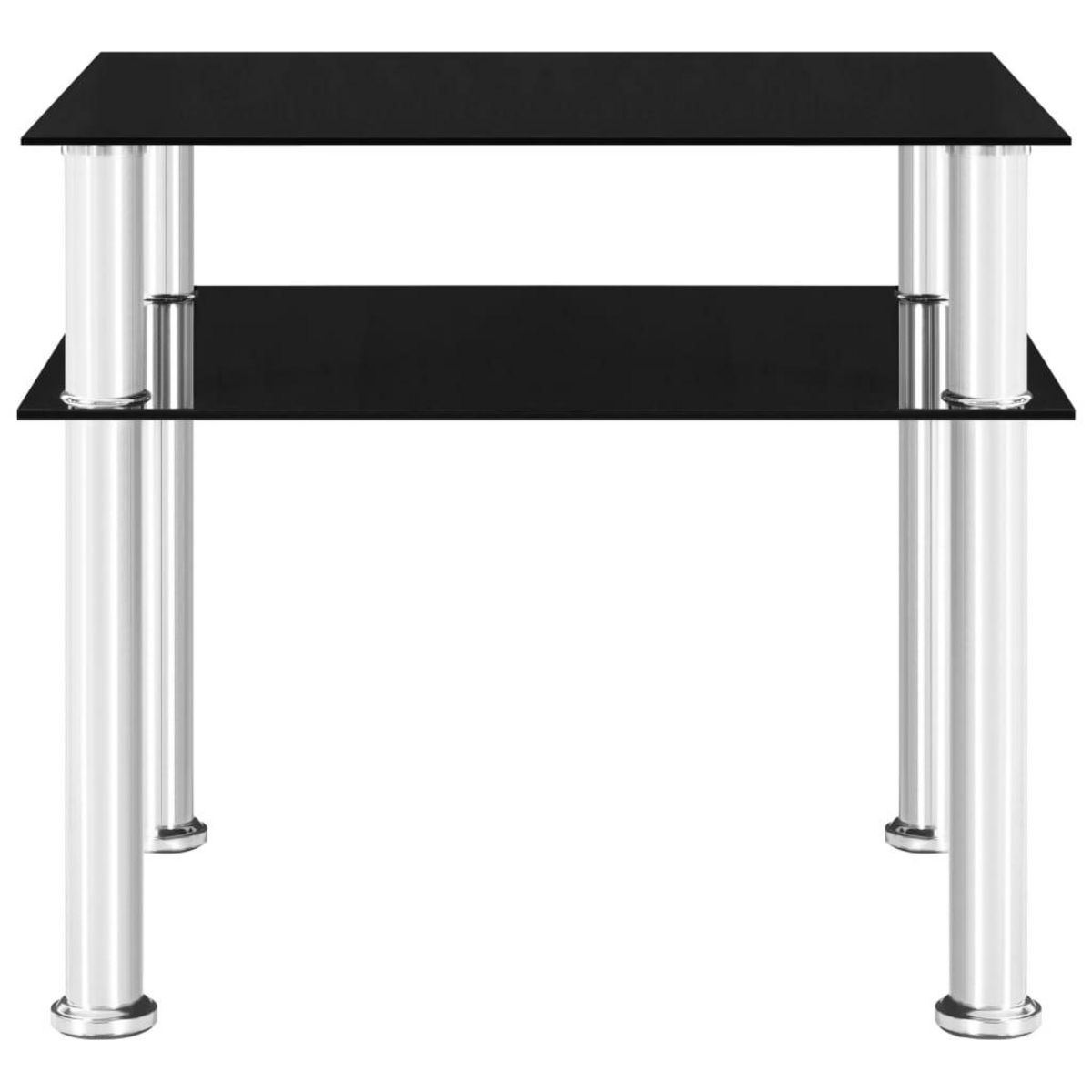 VIDAXL Table d'appoint Noir 45x50x45 cm Verre trempe