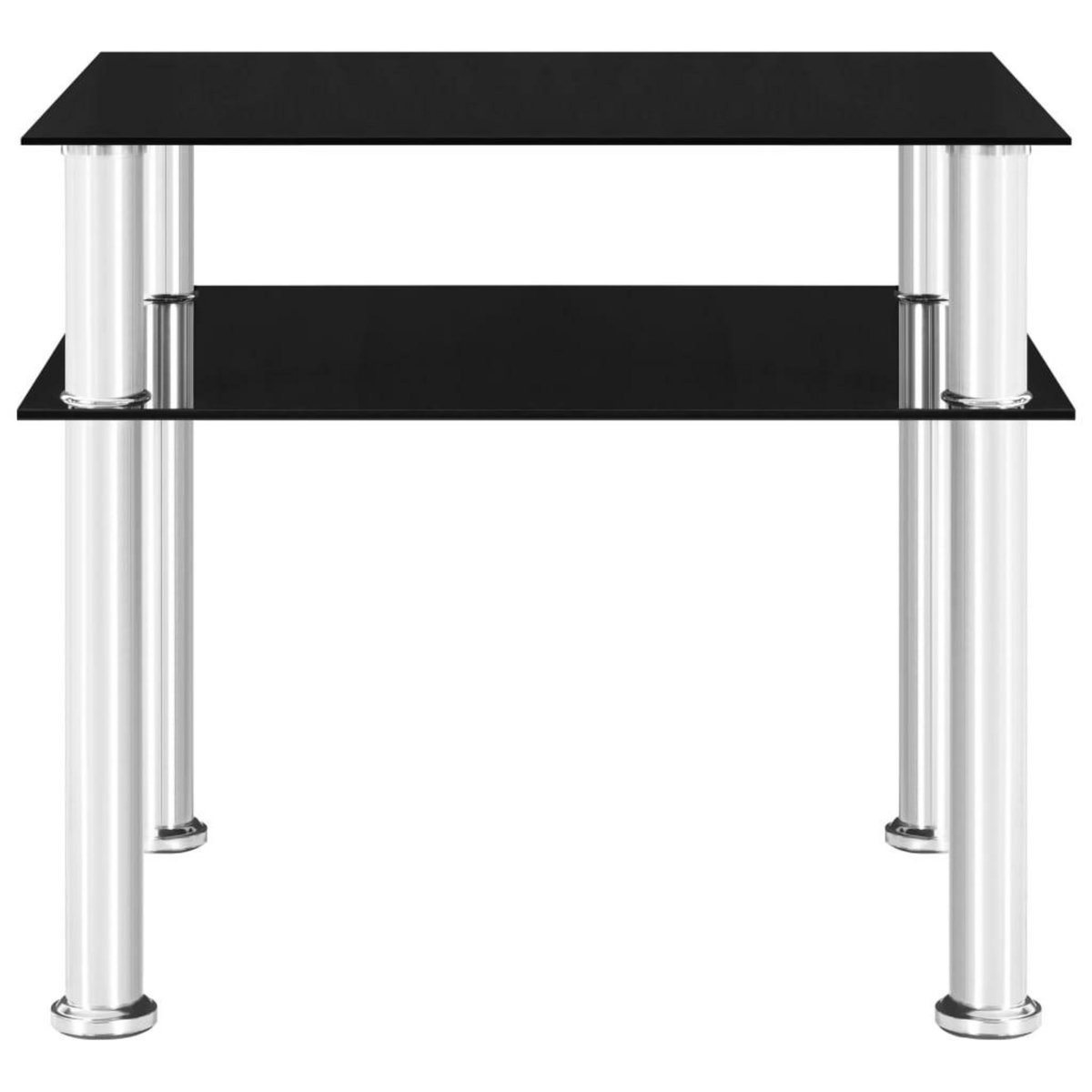 VIDAXL Table d'appoint Noir 45x50x45 cm Verre trempe