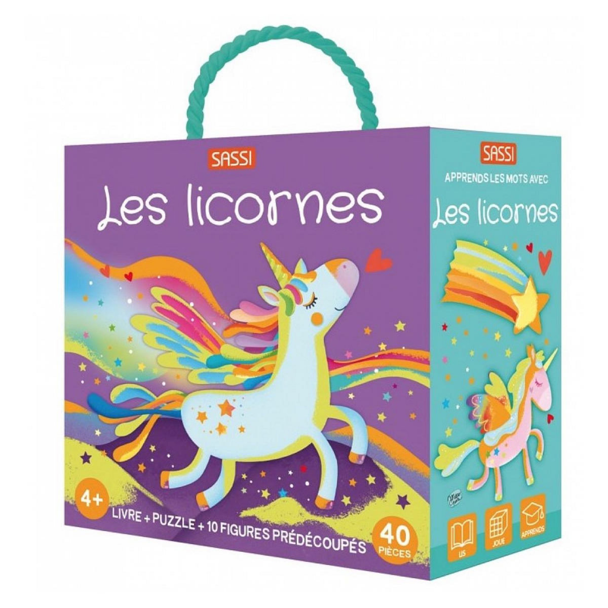 SASSI JUNIOR QBox Les Licornes livre et puzzle