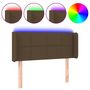 Voir la diapositive 2 : VIDAXL Tete de lit a LED Marron fonce 93x16x78/88 cm Tissu