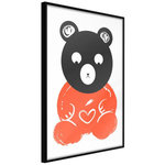 Paris Prix Affiche Murale Encadrée  Teddy Bear in Love. Coloris disponibles : Noir, Jaune