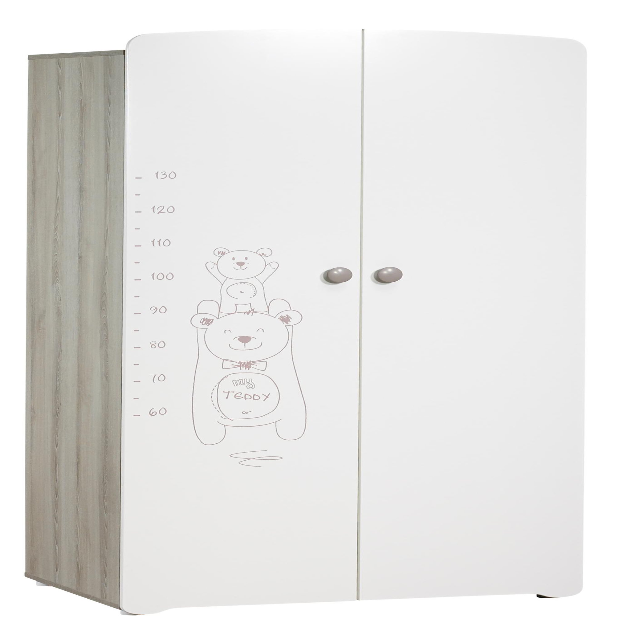 Voir la diapositive 1 : BABY PRICE Armoire chambre bébé 2 portes TEDDY