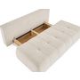 Voir la diapositive 3 : BEST MOBILIER Bowie - canapé 3 places convertible coffre + coussin rond inclus en tissu texturé