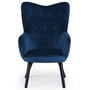 Voir la diapositive 2 : Paris Prix Fauteuil Scandinave Velours  Vianey  100cm Bleu
