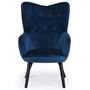 Voir la diapositive 2 : Paris Prix Fauteuil Scandinave Velours  Vianey  100cm Bleu