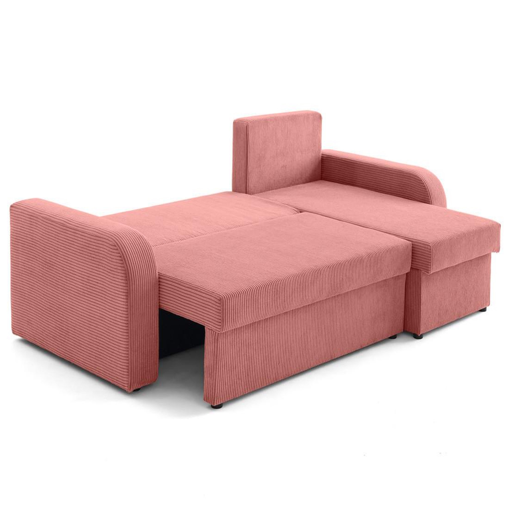 Voir la diapositive 2 : BEST MOBILIER Valos - canapé d'angle réversible - 4 places - convertible avec coffres - en velours côtelé