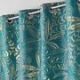 Voir la diapositive 2 : Paris Prix Rideau à Œillets Imprimé  Belflor  140x260cm Émeraude