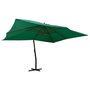 Voir la diapositive 1 : VIDAXL Parasol de jardin en porte-a-faux avec mat en bois vert