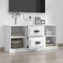 Voir la diapositive 3 : VIDAXL Meuble TV blanc 99,5x35,5x48 cm bois d'ingenierie