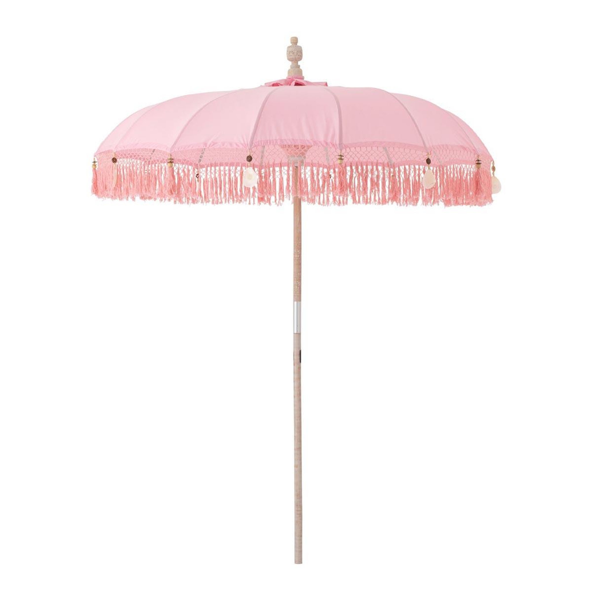 J-LINE Parasol rond à franges  bobbi  200cm rose