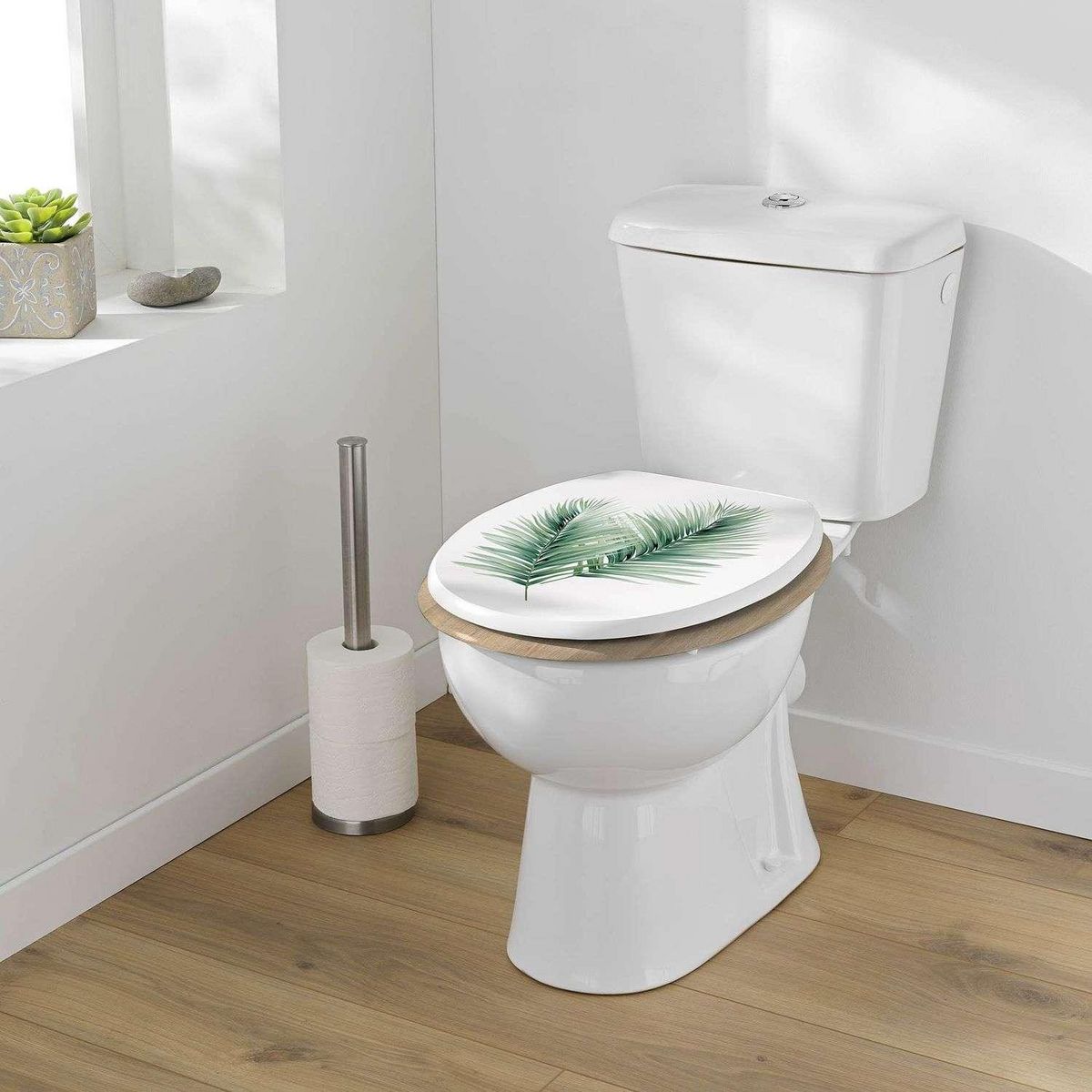 Douceur d'Intérieur Abattant et brosse WC Varadero - Blanc et vert
