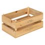 Voir la diapositive 3 : ATMOSPHERA Lot de 2 Cagettes en Bois  Little Cottage  35cm Naturel