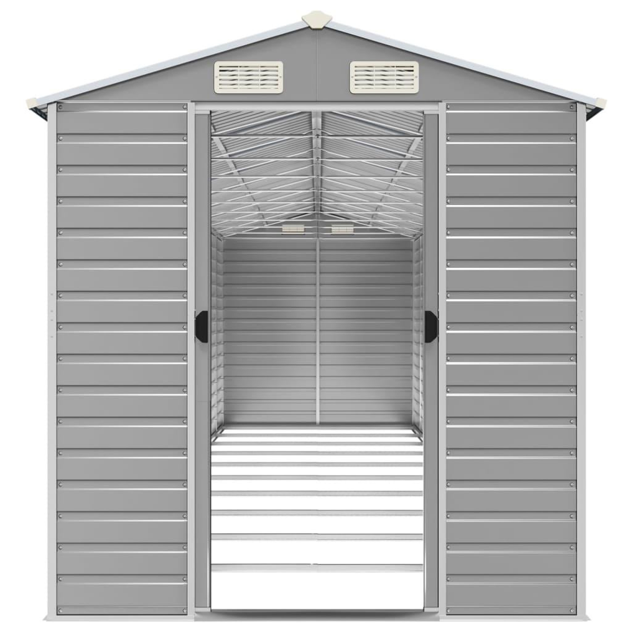 Voir la diapositive 5 : VIDAXL Abri de jardin gris clair 191x895x198 cm acier galvanise