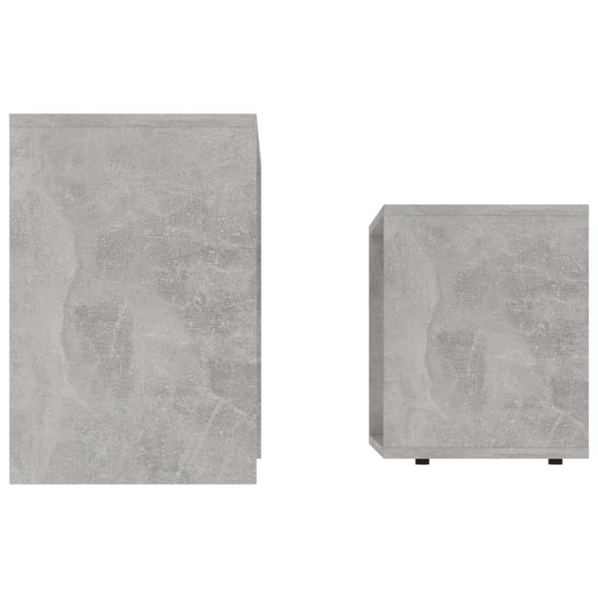 Voir la diapositive 5 : VIDAXL Ensemble de table basse Gris béton 48x30x45 cm Bois ingénierie