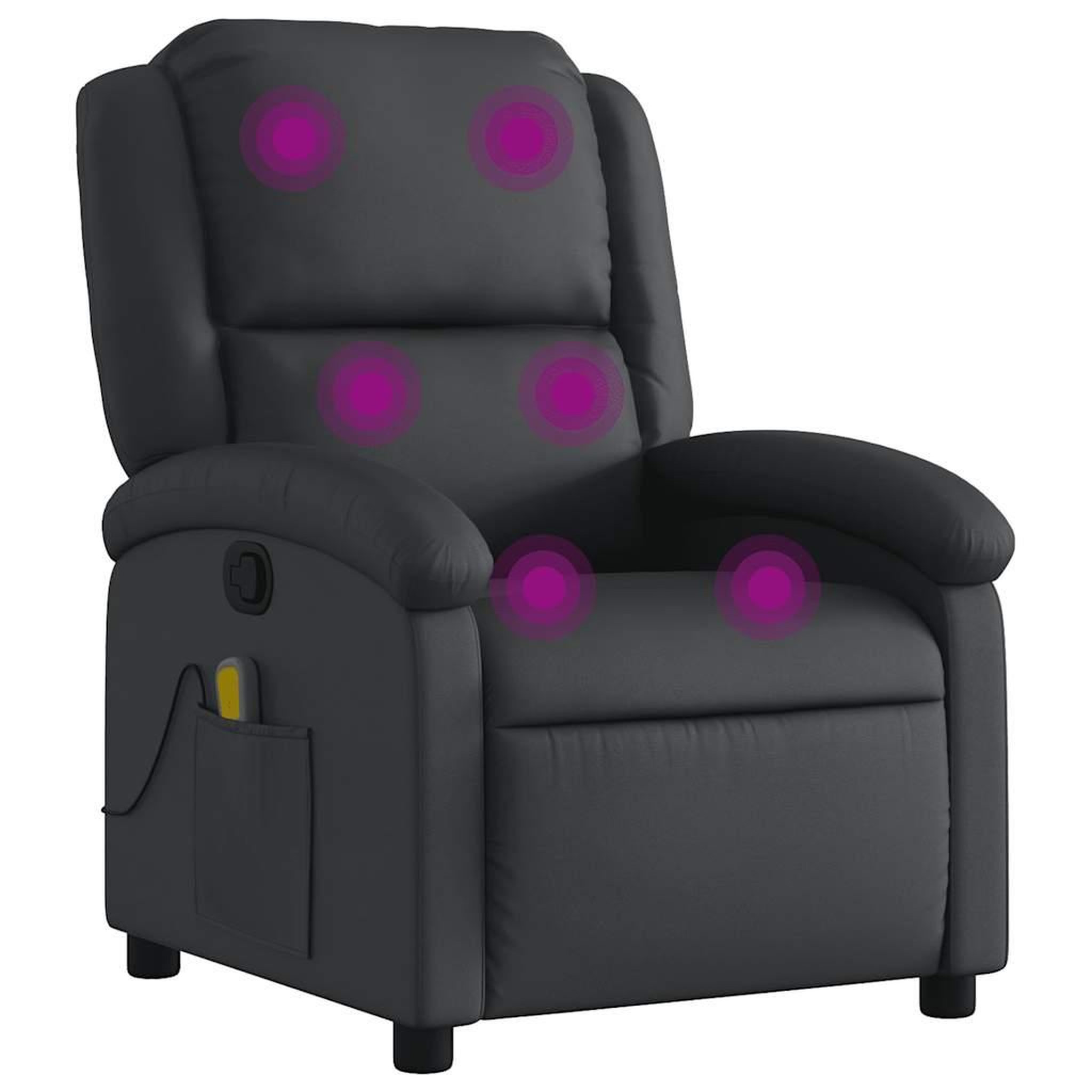 Voir la diapositive 2 : VIDAXL Fauteuil de massage inclinable noir cuir veritable