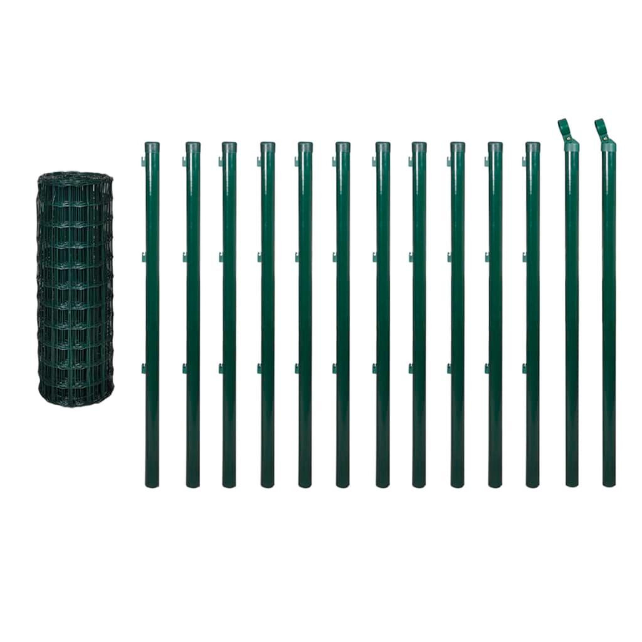 Voir la diapositive 2 : VIDAXL Cloture Euro Acier 25 x 1,2 m Vert
