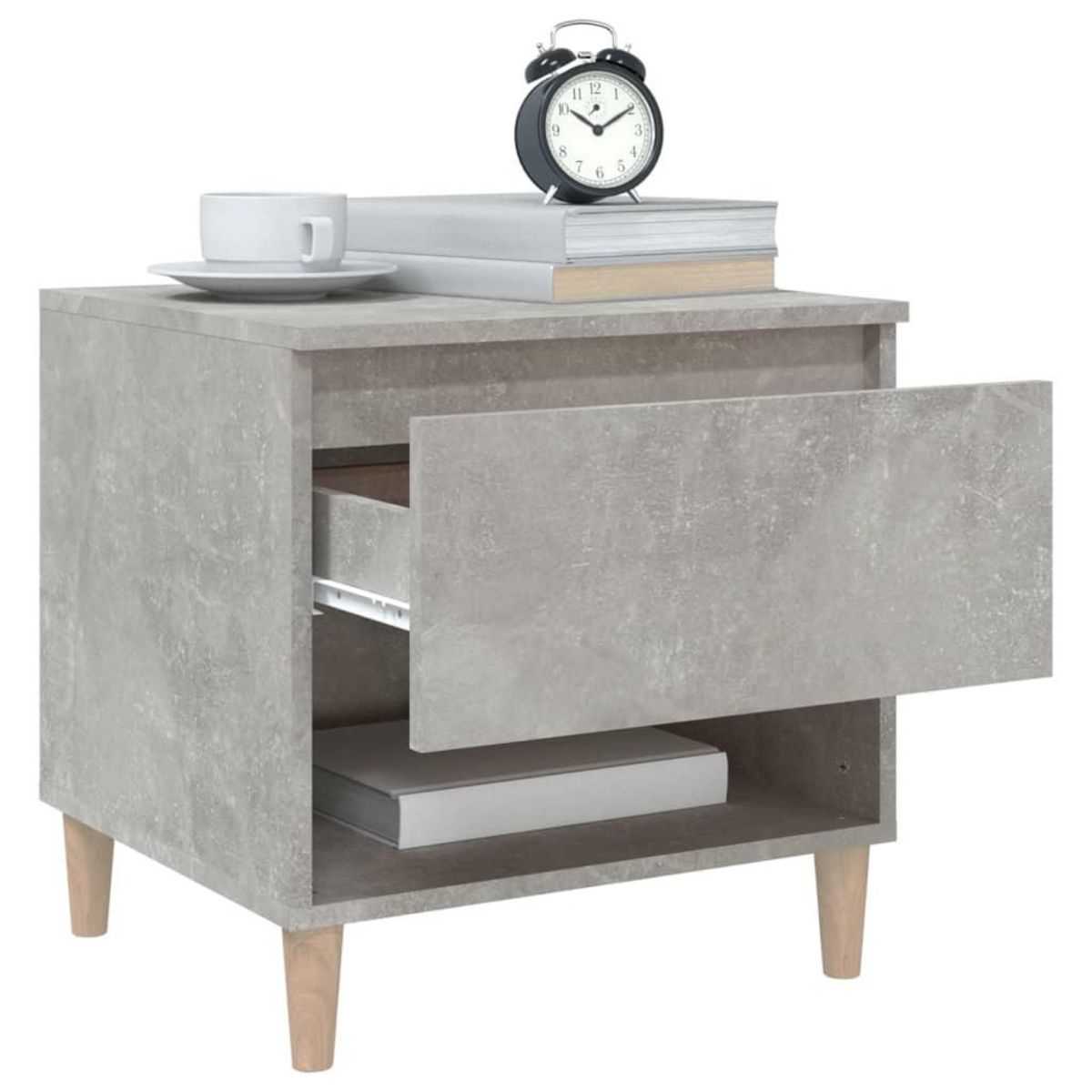 VIDAXL Table de chevet Gris beton 50x46x50 cm Bois d'ingenierie