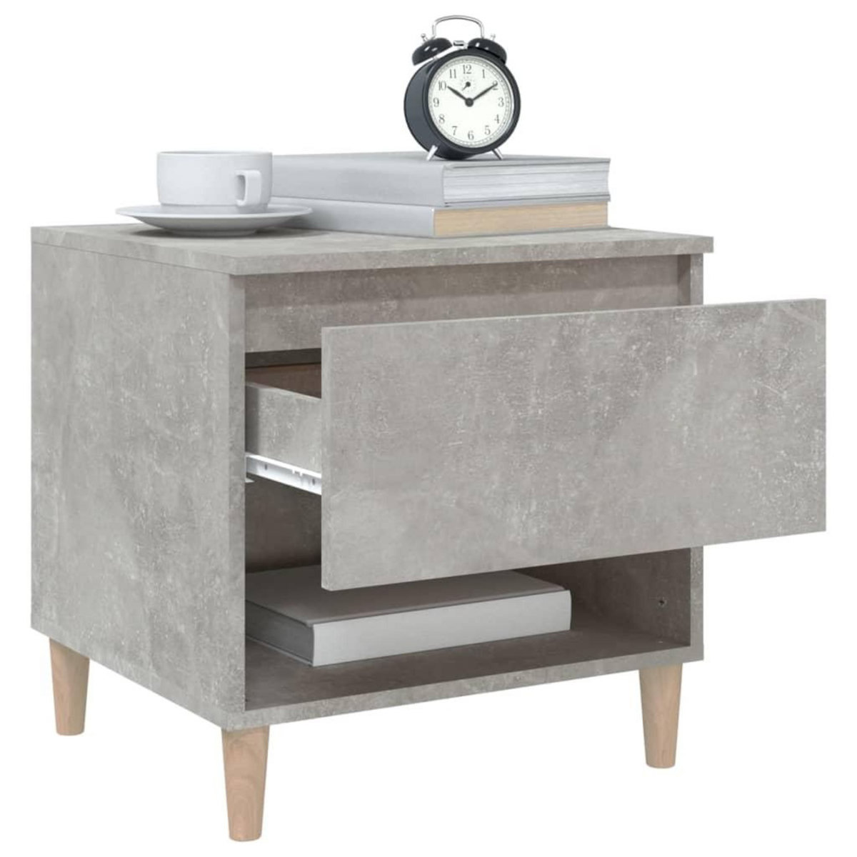 VIDAXL Table de chevet Gris beton 50x46x50 cm Bois d'ingenierie