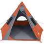 Voir la diapositive 5 : VIDAXL Tente de camping tipi 7 personnes gris et orange imperméable