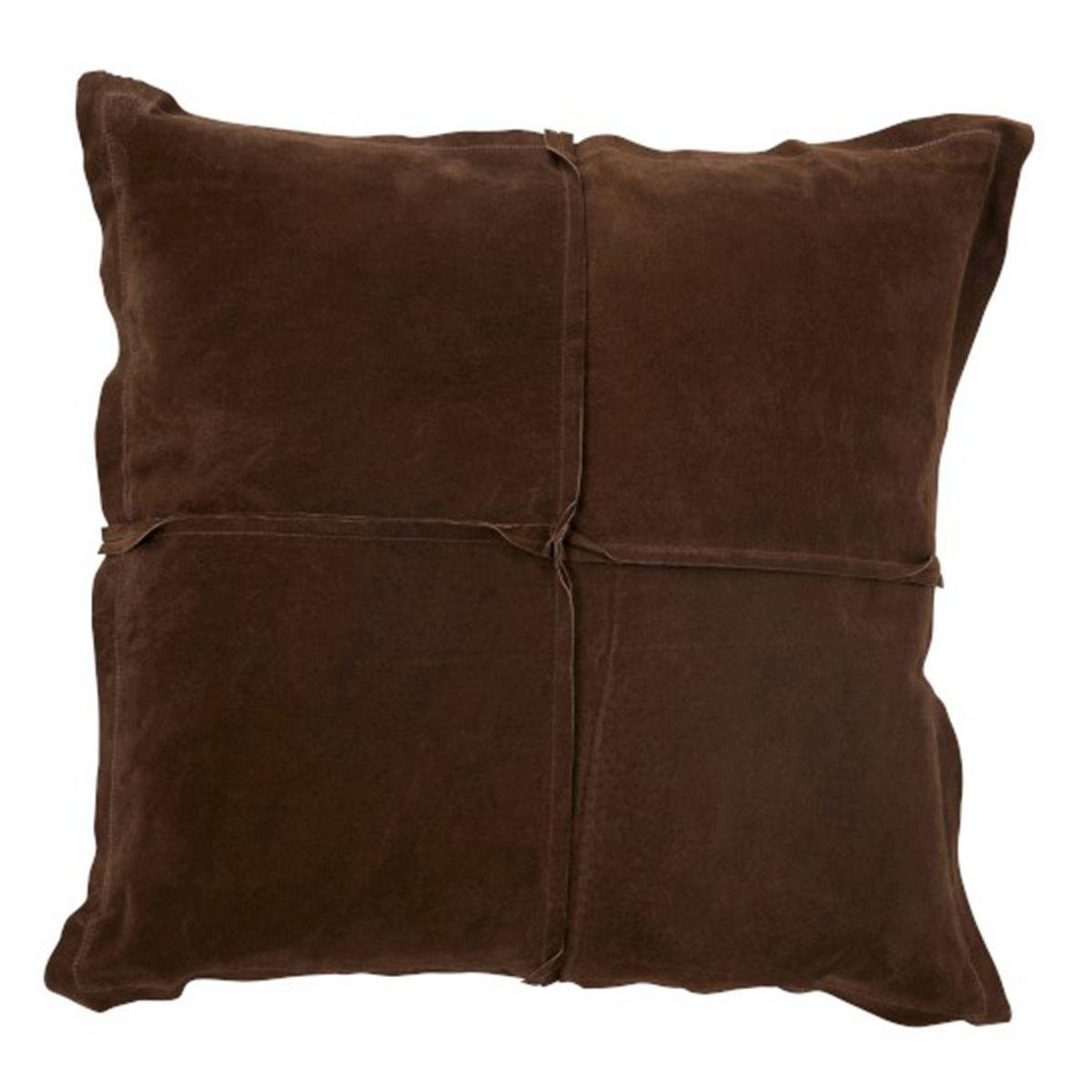 Voir la diapositive 1 : J-LINE Coussin Déco en Cuir  Reklan  45x45cm Marron