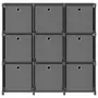 VIDAXL Etagere a 9 cubes avec boîtes Gris 103x30x107,5 cm Tissu