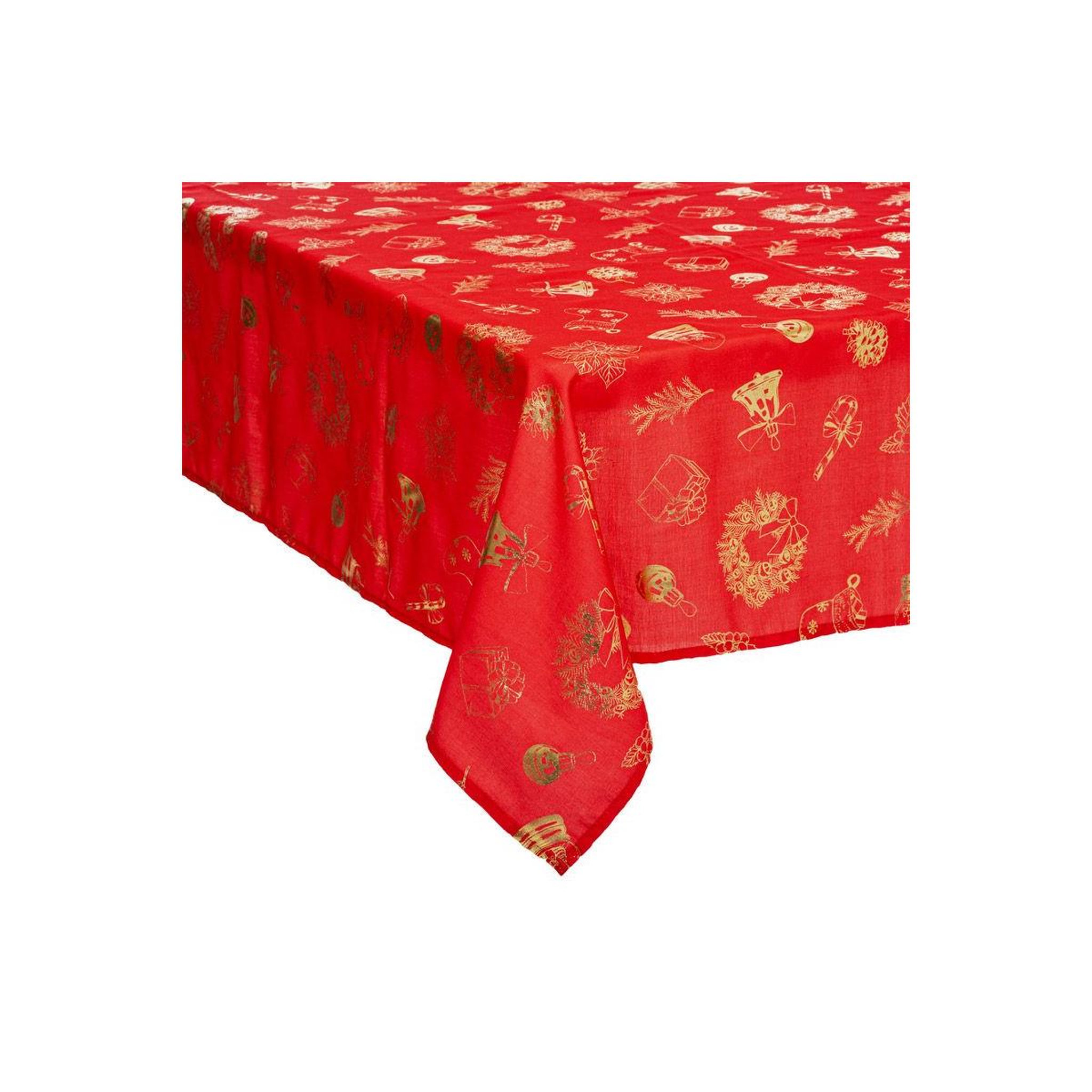 FEERIC LIGHT & CHRISTMAS Nappe imprimée  soir de noël  140x360cm rouge