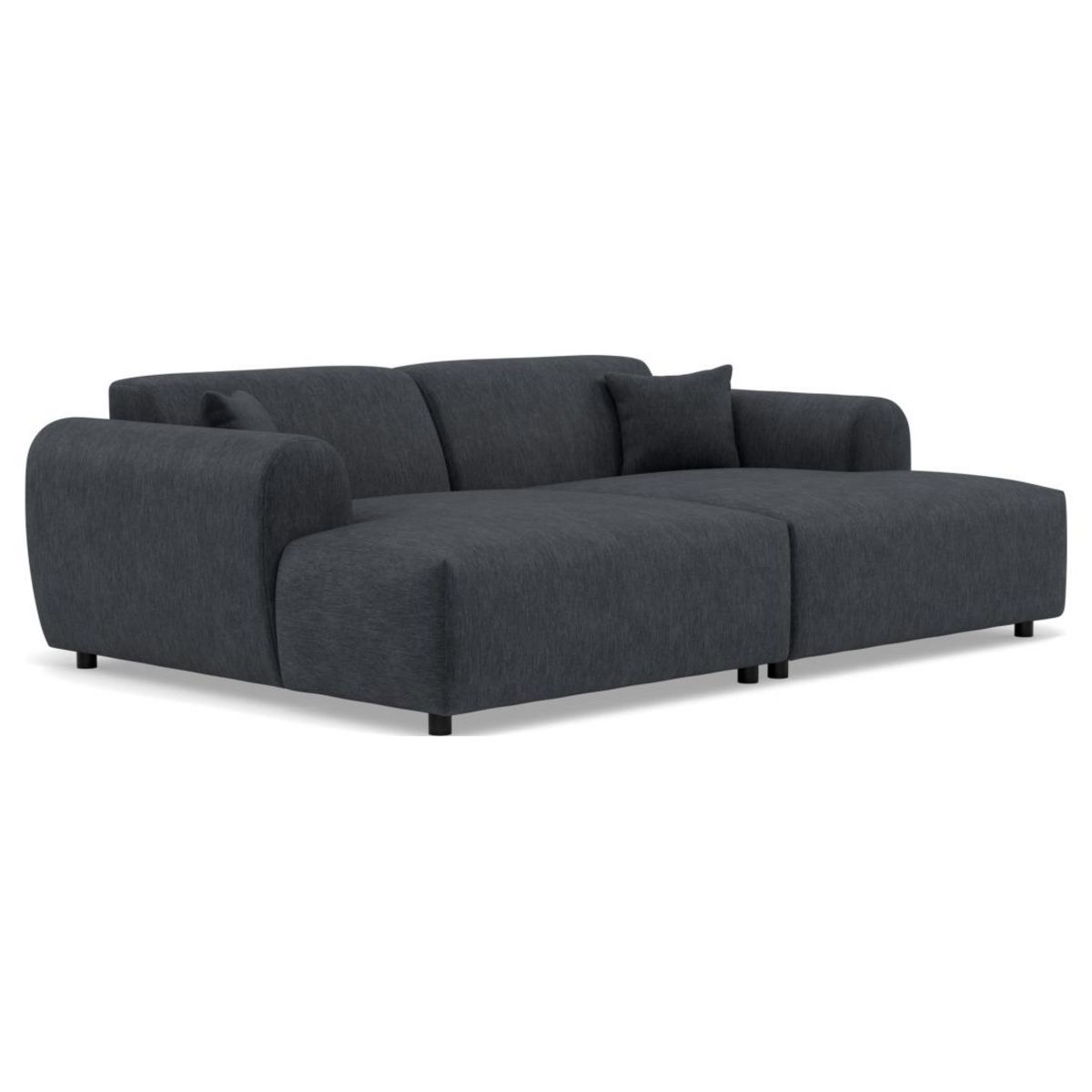 LISA DESIGN Aumance - canapé droit 4 places avec double méridienne assise profonde en velours texturé