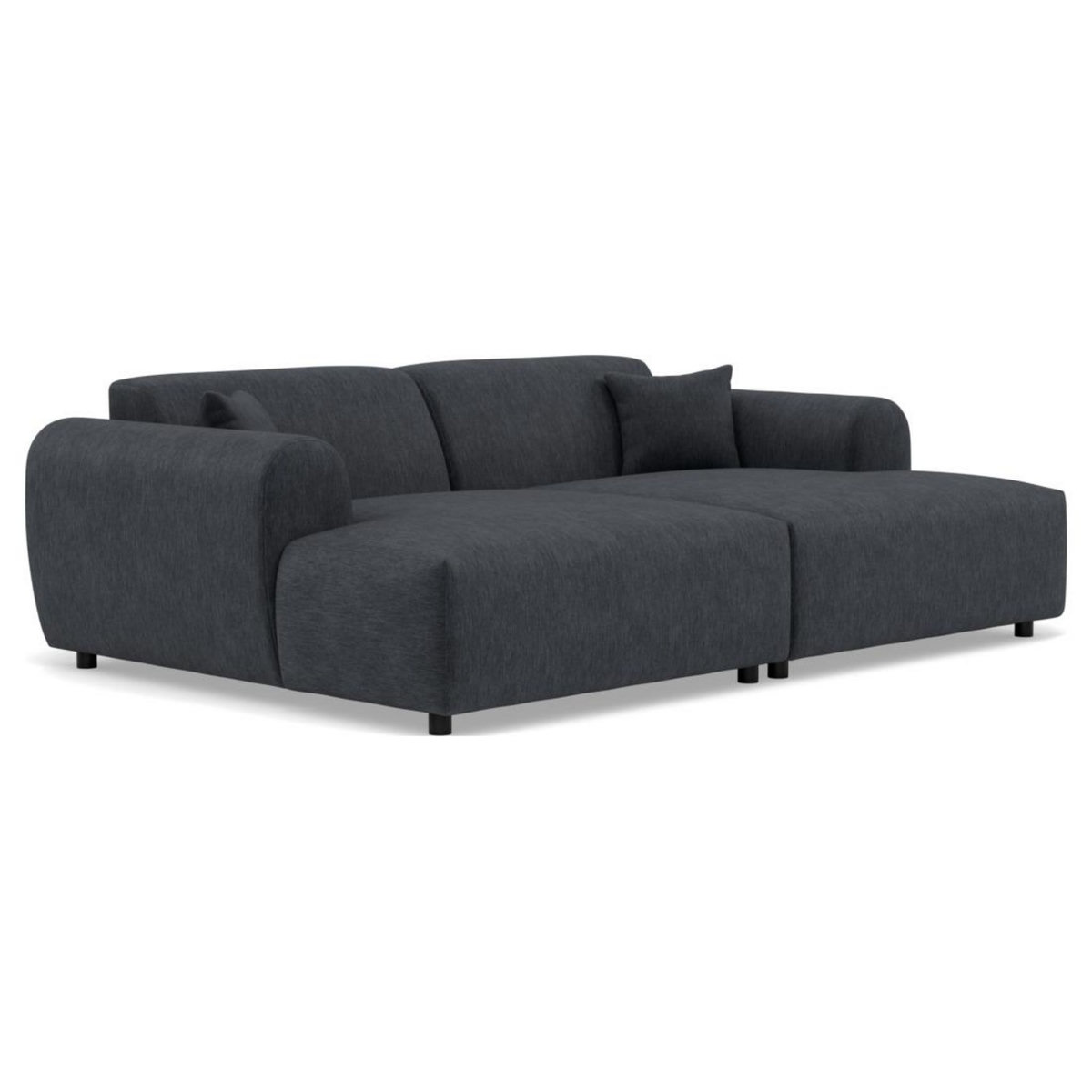 LISA DESIGN Aumance - canapé droit 4 places avec double méridienne assise profonde en velours texturé