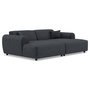 Voir la diapositive 2 : LISA DESIGN Aumance - canapé droit 4 places avec double méridienne assise profonde en velours texturé